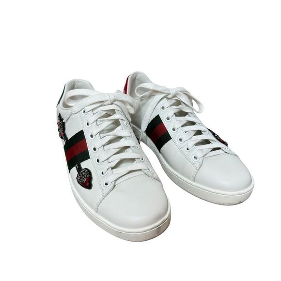 Gucci Women’s Ace Embroidered Arrow White Sneakers Size 37.5 - Picture 2 of 9